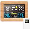 AOZBZ Stazione meteorologica wireless Orologio digitale colorato Previsioni meteo interna Termometro esterno con temperatura Umidità Barometro Allarme Fase lunare Visualizzazione Orologio meteorologico