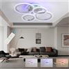 ZAITINZ Plafoniera LED da Soffitto Cromata 4 Anelli Moderna Dimmabile