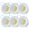yeerockal Set di 6 mini Faretti da incasso 3W Luce Bianca Calda Alluminio Spots con trasformatore