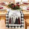 BHGWR Runner da Tavola Natalizio Grigio, Tovaglia Runner Tavola di Natale Moderno in lino Albero di Natale 180 cm x 34 cm lunga, Runner Tavola Natalizia Americana Decorazioni Natalizie per la Casa da Tavola