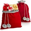 com-four® 2X Sacco Natalizio Premium - Sacco Regalo Rosso da riempire - Sacchetto Natalizio con Palline Come Decorazione e Ottima Confezione Regalo