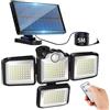 flintronic Luce Solare Led Esterno, 1200LM Luci Solari Esterno, Faro LED Esterno con Pannello Solare, IP65 Impermeabile Lampade Solari, Regolabile a 270° con Telecomando, per Garage Giardino Parete