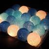 NIWWIN 3M 20 LED luminosi palline di cotone luci stringa festa di natale camera da letto luci per tende compleanno halloween illuminazione di nozze baby room regalo romantico arredamento (Blu)