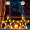 OUILA Luci di Natale, Luci Finestra Natale Tenda Luminosa con Stelle a Batteria Tenda Luci Natalizie a Timer Luci LED Stelle Luci Natale Decorativa Albero di Natale, Finestra, Bar (Bianco Caldo)