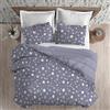 Riad Arredo Set Copripiumino Morbido 100% Puro Cotone Percalle Double Face - Parure Sacco Piumino con Federe Made in Italy (Pois Grigio, Matrimoniale 250x240 + 2 federe 52x82)