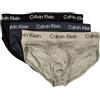 Calvin Klein Slip Uomo CK 3 Pezzi Elastico a Vista in Cotone Elasticizzato Mutande Articolo NB3704A Hip Brief 3pk, KDX Black/speakesy/Grey Heather, M