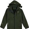 Generic Giacca Softshell Uomo Impermeabile, Traspirante, Mezze Stagioni, Cappuccio, Verde Militare, 5XL