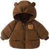 Odziezet Bambini Spessi Cappotti Bambino caldo top Neonata Carino Orecchie Cappotto Bimba Termico Abbigliamento Neonati Cappuccio Piumini Neonato Orso Piumino 1-9 Anni (2-3 Anni, Marrone)