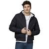 Celio Solido Blu Navy Maniche Lunghe Giacca Sherpa, marrone chiaro::blu, 48