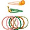 GRUSS & CO Set di accessori per capelli con motivo giungla | Set regalo con 2 fermagli per capelli glitter e 5 elastici per capelli, regalo di compleanno per bambini, borsa per la scuola, ragazza |
