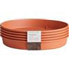 Clever Pots Sottovasi per piante, 40 x sottovasi rotondi da utilizzare con vasi di medie e grandi dimensioni a facile rilascio, sottovasi per piante in plastica per interni ed esterni, resistenti agli agenti atmosferici e leggeri, terracotta