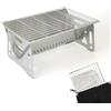 PHOJEWI Mini griglia portatile a carbone, piccola griglia per barbecue, braciere da tavolo, campeggio, patio, all'aperto, in acciaio inossidabile, pieghevole, per zaino in spalla