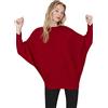 Trendyol Maglione da Donna con Scollo a Barchetta, vestibilità Regolare Maglia di Tuta, Borgogna, S
