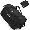 TUGUAN Borsone pieghevole con ruote, 110 l, borsone da viaggio elastico, 71,1 cm, grande, ripiegabile e pieghevole, bagaglio da viaggio e campeggio, Large-Nero, 28 Inch, Viaggi, campeggio,