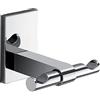 GEDY G-Singapore, Appendiabiti Doppio, Finitura cromata, Misure 6 x 7,5 x 6,6 cm, Porta Asciugamani in Acciaio Inox e Cromall®, 10 Anni di Garanzia, Design R&S Gedy