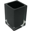 GEDY Auckland Portaspazzolini da Bagno Nero, Misure e Peso: 11X7,2X7,2 CM & 0,29 kg, Portaspazzolini in Resina Trasparente di Alta qualità, Design R&S Gedy, Fatto a Mano, 2 Anni di Garanzia