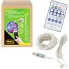 Idena 30521 - Microfavole a LED con 100 LED RGB colorati, lunghezza circa 12,9 m, striscia LED con 12 funzioni luminose e sincronizzazione musicale, alimentazione USB, con timer