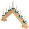 BAKAJI Portacandele Candelabro Avvento Natalizio Elettrico Led con 7 Candele di Natale Illuminazione Natalizia Arredamento Candela Arco di Candele in Legno Design Moderno Decorazioni (Legno)