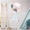 Ambiance Sticker Adesivi murali per bambini - Decorazione cameretta bambino - Adesivo da parete per cameretta bambini - Adesivo da parete coniglio indiano e il suo pallone magico - H90 x L60 cm