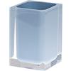 GEDY Auckland Portaspazzolini da Bagno Celeste, Misure e Peso: 11X7,2X7,2 CM & 0,29 kg, Portaspazzolini in Resina Trasparente di Alta qualità, Design R&S Gedy, Fatto a Mano, 2 Anni di Garanzia