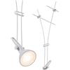Paulmann CorDuo, punto luce singolo per sistema di cavi per faretti, 94488, Comet, massima CC: 12V 50 Watt, estensibile, bianco, opaco, cavi in metallo, GU 5,3, senza lampadine