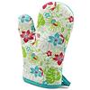 Fackelmann Tropical-Guanto da Forno, in Cotone, Non Bruciare, colorato, 28 x 18 cm, Lavabile in Lavatrice a 40 °C, 1 pz, Stampa in Bianco, Turchese, Verde e Fucsia