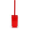 GEDY Auckland Scopino WC Rosso, Misure e Peso: 37,5X9,8X9,8 CM & 0,855 kg, Realizzato in Resina Trasparente di Alta qualità, Scopino per WC Design di R&S Gedy, Fatto a Mano, 2 Anni di Garanzia