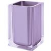 GEDY Auckland Portaspazzolini da Bagno Lilla, Misure e Peso: 11X7,2X7,2 CM & 0,29 kg, Portaspazzolini in Resina Trasparente di Alta qualità, Design R&S Gedy, Fatto a Mano, 2 Anni di Garanzia