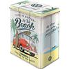 Nostalgic-Art Contenitori di latta retrò L, VW Bulli - Beach - Idea regalo per i bus VW, Grande scatola da caffè, Design vintage, 3 l