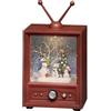 Konstsmide - Lanterna a LED con pupazzi di neve, con diodo bianco caldo, trasformatore o batteria, 3 x AA 1,5 V (escl.)