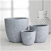 Kante Fioriere rotonde in cemento da 45,7 cm, 35,6 cm, 25,4 cm (set da 3), grandi vasi per esterni e interni, con foro di drenaggio e tappo in gomma, per casa, patio, giardino, grigio