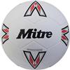 Mitre Super Dimple Pallone da calcio, ottimo per futsal, terreni duri e giochi al coperto, bianco/nero/rosso bib, 5