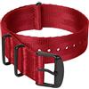 Archer Watch Straps - Cinturini NATO in Nylon Tipo Cintura di Sicurezza (Rosso/Metallo nero, 18mm)