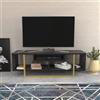 Hanah Home Supporto per TV, melammina, Colore: Nero e Oro, Taglia Unica