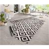 Hanse Home bougari Malta - Tappeto Double-Face per Interni ed Esterni, 80 x 150 cm, Colore: Nero/Crema