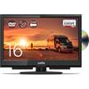 Cello C1624F-12V 16 Camping Reise Full HD LED TV Integrierter DVD-Player Triple Tuner DVB-T/T2-C-S/S2 HDMI USB 12V KFZ Car Adapter „Pitch Perfect Sound" für ein einzigartiges Klangerlebnis