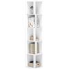 eSituro Libreria Autoportante, Libreria Verticale a 5 Cubi, Porta Libri Aperto, Scaffale Bianco per Soggiorno, Cucina, Ufficio, Studio, in Legno, 30x30x159cm