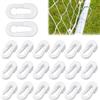 WYTNB 20 Pezzi Bianco Clip Fissaggio Rete Ombreggiante, Clip in Plastica per Tessuto Ombreggiante, Affidabile Clip Speciali con Occhiello, Riciclabile Clip per Reti da Calcio Badminton Tennis Sports