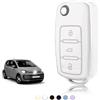 TOOMUME Cover Chiave TPU, Custodia Chiave Adatto per VW Volkswagen Golf 4/5/6 Polo Up Jetta Caddy Beetle Multivan T5 Seat Ibiza Leon Skoda Fabia, Copri Chiavi Guscio Chiave Auto Telecomando - Flip Key