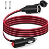GUNGY 2M Prolunga Accendisigari 12V/24V Presa Accendisigari Auto con Interruttore 16AWG Cavo di Prolunga Spinotto Accendisigari Impermeabile con Fusibile 15A per Camper Caravan Frigo Compressore