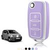 TOOMUME Cover Chiave TPU, Custodia Chiave Adatto per VW Volkswagen Golf 4/5/6 Polo Up Jetta Caddy Beetle Multivan T5 Seat Ibiza Leon Skoda Fabia, Copri Chiavi Guscio Chiave Auto Telecomando - Flip Key