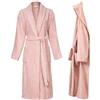 PandaHome Accappatoio da uomo e da donna, in 100% cotone, vestaglia in spugna, caldo e morbido, ad asciugatura rapida, morbido e assorbente, 400 g/m², Colore: rosa., S