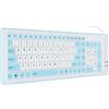 ZHXH Tastiera Pieghevole in Silicone, 103 Tasti Tastiera Standard Cablata USB Sottile Universale Tastiere per Computer Mute Impermeabili Tastiera Rollup per PC Notebook Laptop(Blu)