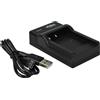 vhbw caricabatterie USB compatibile con Sony Cybershot DSC-W520, DSC-W530, DSC-W560, DSC-W570 batterie di videocamera, reflex - Stazione di ricarica