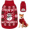 Nobleza - Maglioncino Natale Cane, Vestiti Natale Gatto Cane, Maglione per Cani con Motivo Pupazzo di Neve, Pullover a Maglia per Cani Caldo, Adatto a Gatti e Cani di Taglia Piccola o Media, XL