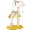 Happi N Pets Nuvola - Tiragraffi per gatti per interni multi-livello, con tiragraffi, posatoio, cuscini rimovibili e lavabili - Albero per attività per gatti con giocattolo sospeso - 80