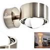 hofstein Lampada da parete Sapri, lampada d'effetto con due coni di luce opposti, lampada in metallo cromato per il soggiorno/la sala da pranzo/la cucina, paralume in vetro di alta qualità, senza lampadina/e