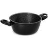 Barazzoni Granitica Extra Casseruola due manici, rivestimento interno innovativo Marmotech a 5 strati effetto pietra, Diametro cm 20, Litri 2,4. Made in Italy