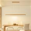 Generico Lampadario A Sospensione da Pranzo di Legno Moderno Dimmerabile Plafoniera Lineare Retro Elegante semplicità Lampadario da Cucina con Tavolo da Pranzo per Soggiorno,A,150cm