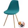 Highdi Velluto Coprisedia con Schienale per Sala da Pranzo Elasticizzato 1/2/4/6 Pezzi Scandinave Sedia Coprisedia Copertura Protettiva della Sedia per Cucina Ufficio (4 Pezzi,Blu Turchese)
